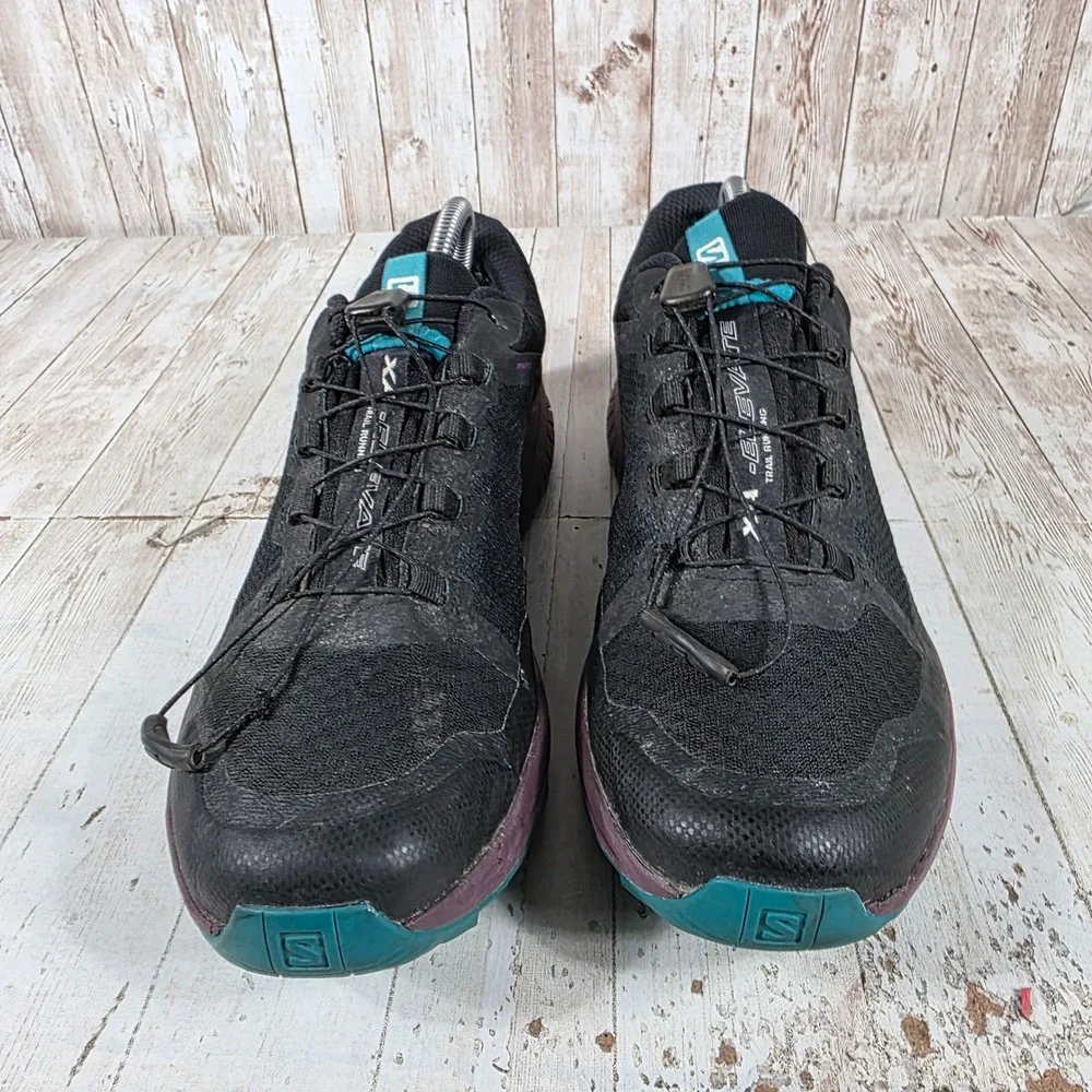 Salomon XA Elevate GTX Womens Trail Running Shoes Black Purple Gore-Tex 10